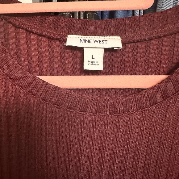 Nine West Red Sleeveless Ribbed Midi Dress - Picture 2 of 3